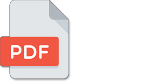 Symbol of a PDF with a red label and gray background.