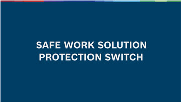 A blue background with the text 'Protection Switch' in white.