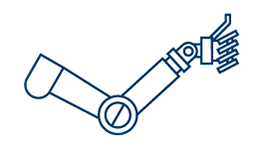 A blue Bosch Professional tool arm with a brush.