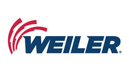 Logo of Weiler in blue with red and gray elements.