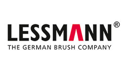 Logo of Lessmann, consisting of black text with red accents.